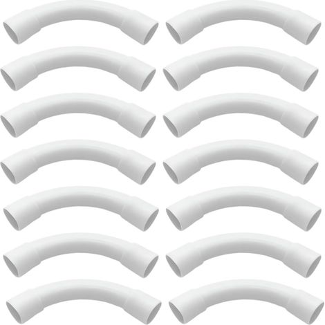 16 Pièces Courbes IRL - 20mm Tuyau PVC Tubes Rigides Installation Maison Sous-sol Mur Plafond Assemblage Câble Tuyau Usage Général Tous Types (1/5)