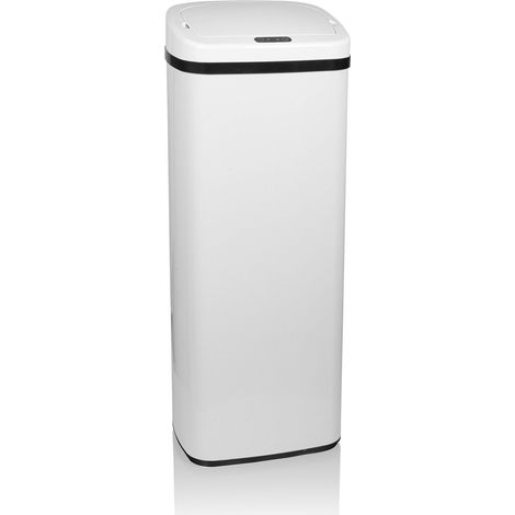 Poubelle CLEAN V avec capteur infrarouge 50L Acier blanc hjh OFFICE