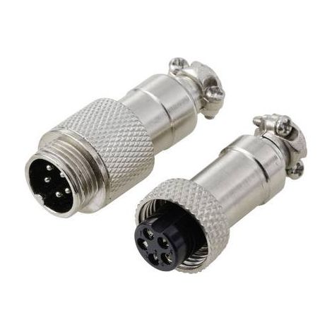 TRU COMPONENTS TC-13895568 CONNECTEUR ROND MâLE, CONTACT FEMELLE NOMBRE TOTAL DE PôLES: 5 SéRIE (CONNECTEUR ROND): GX12 1 SET