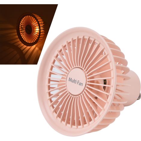 Multifunktionaler Hängeventilator für den Außenbereich, tragbarer Ventilator, USB-aufladbar, Pink (1/5)