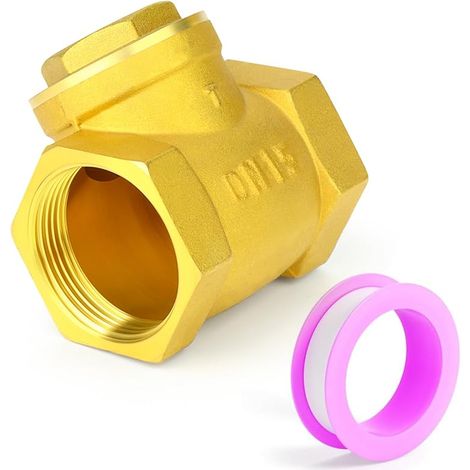 1 pièce clapet anti-retour à battant en laiton, clapet anti-retour femelle 1/2" BSP, raccord de plomberie pour empêcher le refoulement du fluide pour l'huile, l'eau, le gaz et l'air