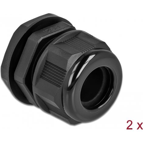 Delock Prensaestopas PG21 para cable redondo negro 2 piezas
