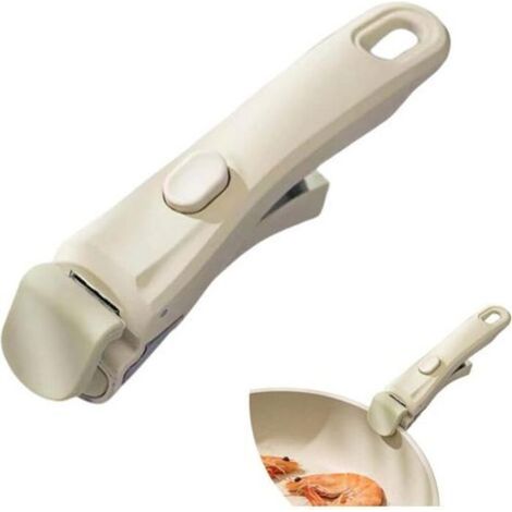 Manico universale staccabile per pentola, resistente al calore e antiscivolo, portata 10 kg, colore bianco, 1 pezzo. (1/5)