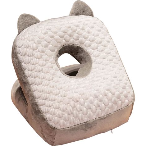 Oreiller de bureau/bibliothèque confortable, respirant, doux et facile à nettoyer, motif chat gris clair, idéal pour dormir à la maison ou à la bibliothèque.-AquaForge (1/5)