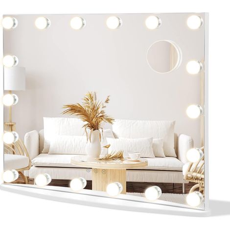 2 in 1 Tabletop & Wall Mounted Makeup Mirror Vanity Mirror w/18 LED Lights (1/5)