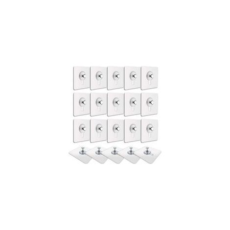 20 Pcs Accroches Tableau sans Percer, Fixation Cadre sans Percer, Accroche Cadre sans Percer Adhesif Impermable Amovible Autocollant Anti-trace, Crochet Tableau Adhsif Transparent (1/4)