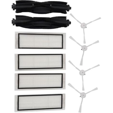 Lot de 10 brosses latérales pour robot de balayage 360 S5 S7 S6 Accessoires de rechange 2 rouleaux de brosse principale, 4 brosses latérales, 4 filtres (1/5)