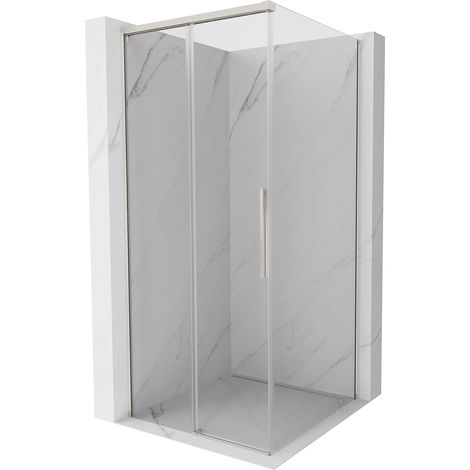 Mexen Rox Duschkabine Schiebetür 95 x 95 cm, transparent, gebürstetes Nickel - 8C2-095-095-97-00