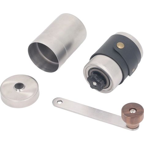 Moulin à café manuel en acier inoxydable, portable, noir, pour expresso, cafetière à piston et café filtre, pour une utilisation à la maison et en voyage.-AquaForge (1/5)