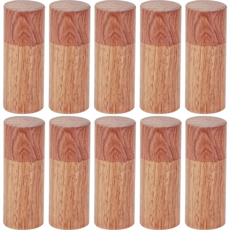 Lot boîte cylindrique bois pour 10 flacons huiles essentielles, étui transport voyage diamètre extérieur 2.5cm (1/5)