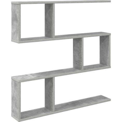 Maison Exclusive - Wandregal Betongrau 80 x 12 x 79,5 cm Holzwerk (1/5)