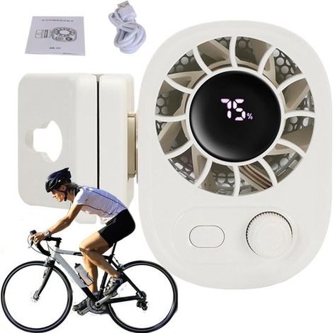 Ventilador de cintura，cinturón portátil giratorio de 360°，1800 mAh，recargable，enfriador personal，velocidades ajustables，hacer senderismo y correr (1/5)