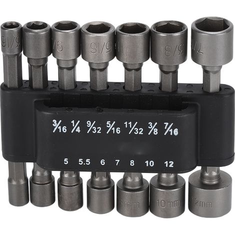 Set mit 14 Schlagschrauber-Einsätzen aus Chrom-Vanadium-Stahl, inklusive Aufbewahrungsbox aus ABS, für Sechskantschraubendreher (1/5)