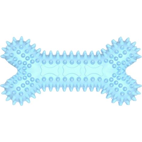 Spiky Bone chien distributeur de friandises – TPR et nettoyage des dents – pour chiots dentition réduction de l'anxiété avec Dense Convex Points – Bleu ciel (1/5)