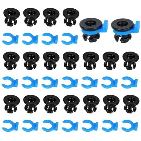 Set di 40 morsetti e clip Bowden per tubi, morsetti a griffe in plastica blu e nera, raccordi con diametro esterno di 4 mm per accessori per stampanti 3D. (1/5)