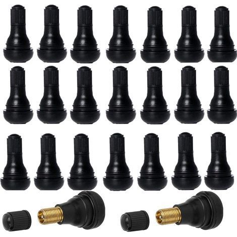 TAISHENGDA-40 Pièces Voiture Pneu Tubeless Valve Bouchon,TR412 Valves de Pneu,Caoutchouc Pneu Pneu Tige de Valve Set,Noir (1/5)