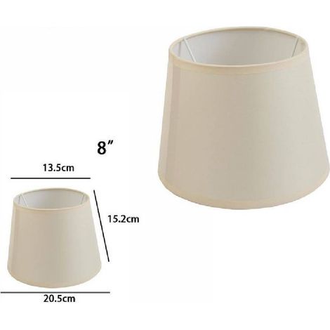 TrAdE Shop Traesio - Paralume Conico Cilindro Cappello Ricambio Per Lampada E Applique In Tessuto Tnt - Beige -8" -