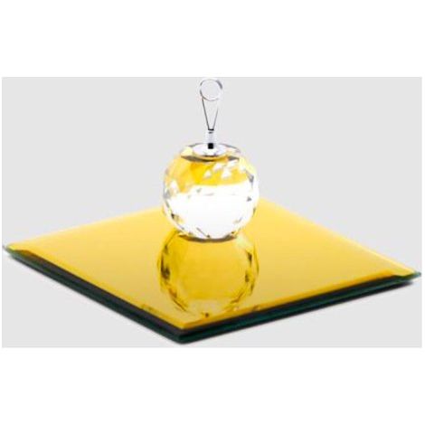 PORTACANDELE CON BASE SPECCHIO QUADRATA 12X12 ORO