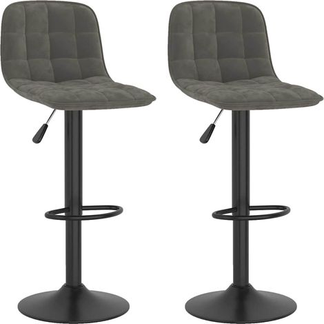 vidaXL Taburetes de cocina 2 unidades terciopelo gris oscuro (1/2)