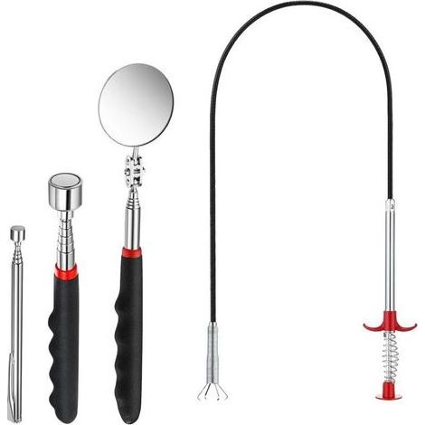 Aimant Mecanique Auto, Pince Magnétiseur Outils, Aimant Télescopique, Miroir Télescopique, Télescopique et Flexible, Utilisé pour Ramasser de Petites Pièces, des Pièces Automobiles (1/5)