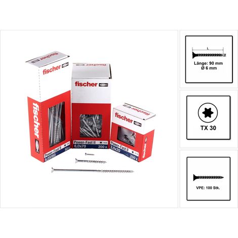 fischer Power-Fast II 6,0x90 SK blvz TG TX 100 100 Stk