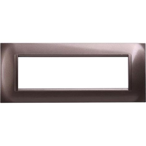 Plaque compatibles Bticino Livinglight 7 modules plastique carré couleur acier bronze (1/2)