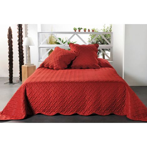 Boutis contemporain terre cuite - 180x240cm - Rouille
