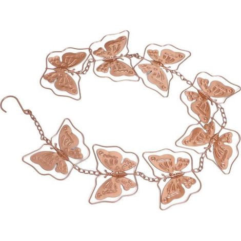 Chaîne de pluie décorative en forme de papillon pour l'extérieur, récupérateur d'eau de pluie en métal à suspendre pour balcon et jardin (1/5)
