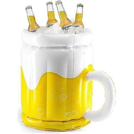 Seaux à glace gonflables en forme de chopes à bière - parfaits pour les fêtes d'été au bord de la piscine - refroidisseurs de boissons gonflables à base d'eau - idéaux pour les festivals de la bière. (1/4)
