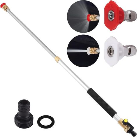 Elektrischer Hochdruckreiniger mit ausziehbarer Düse – 2-in-1-Hochdruckreinigungsgerät für Gartenschläuche, verstellbare Länge 18"-32" (1/5)