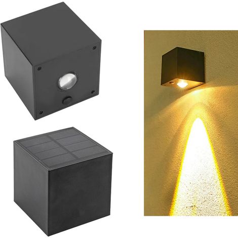 Lot de 2 appliques murales solaires d'extérieur (IP65) — Lumière chaude avec contrôle intelligent — Éclairage de jardin et mural (1/5)