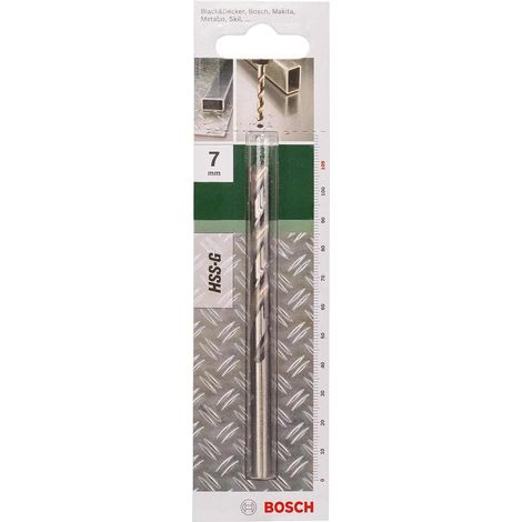 Bosch 2609255050, HSS-G-Bohrer für Metall, 7 mm x 109 mm, Bohrer, ideal für Gusseisen, Edelstahl, Metall und Kunststoff, hohe Standzeit, Farbe grau (1/4)