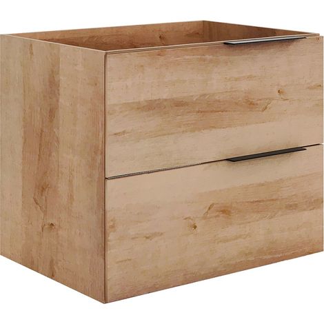 Meuble sous vasque suspendu - Coloris naturel clair - 60 cm - NISAYA
