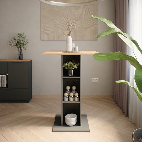 Bartisch Repose, Goldkraft Eiche/Anthrazit, 75 x 75 cm, Vicco