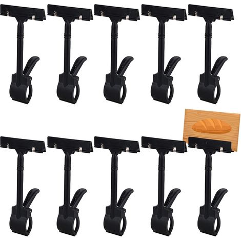 CCYKXA10 Pièce Porte Etiquette Prix, Support Étiquette Plastiques, Porte Etiquette Prix Rotatif Clip pour Cartes, Étiquettes de prix, Photos (1/5)