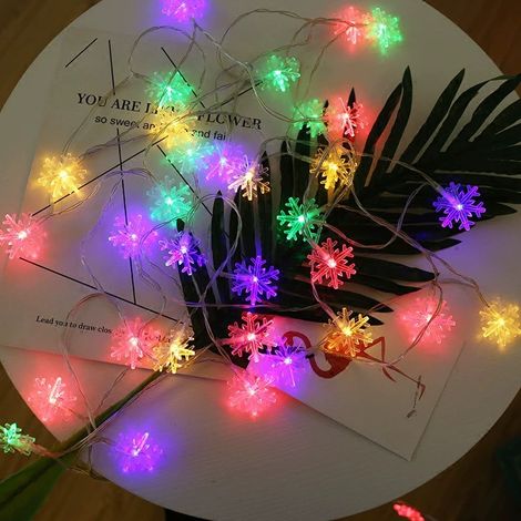 Guirlande Lumineuse Flocon de Neige, 10 M 100 LED avec 8 Modes, Lampes Décoratives Intérieur/Extérieur pour Sapin de Noël, Halloween, Fête, Anniversaire, Mariage, Chambre (1/2)