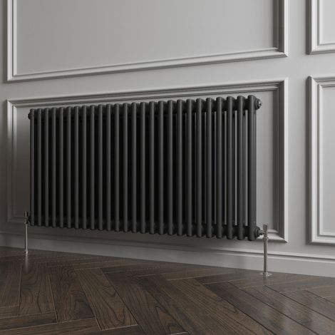 Biubiubath Traditional Cast Iron Style Radiator Horizontal 2 Column Black 600x1190mm (1/5)