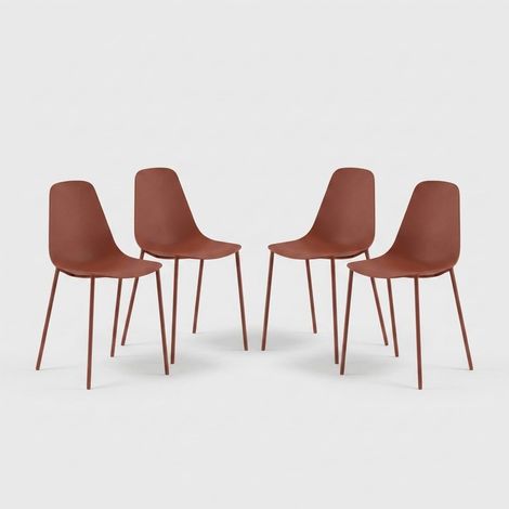 Set aus 4 Designstühlen für Küche und Esszimmer aus Polypropylen Mira - Rost (1/5)