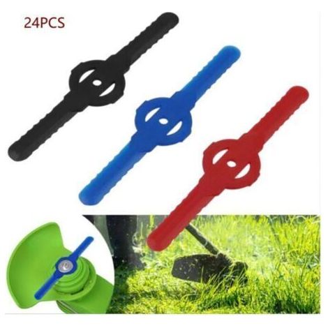 Lot de 24 couteaux de débroussailleuse rouge - Coupe-bordure en plastique - Outil de jardin - Lame de rechange pour coupe-bordure sans fil-- (1/5)