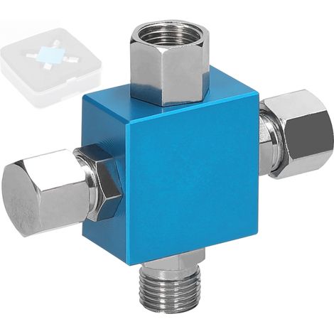 Répartiteur compact à trois voies pour compresseur d'aérographe, polyvalent et performant avec plusieurs outils. (1/5)