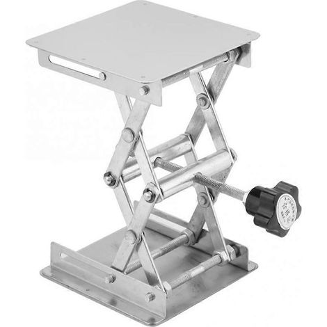 Plateforme élévatrice en acier inoxydable, support de laboratoire, support à ciseaux, 100 x 100 mm