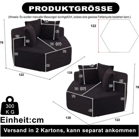 Un fauteuil hexagonal de style moderne, caractérisé par de multiples combinaisons et un design modulaire ce canapé recouvert de chenille est idéal. (1/4)