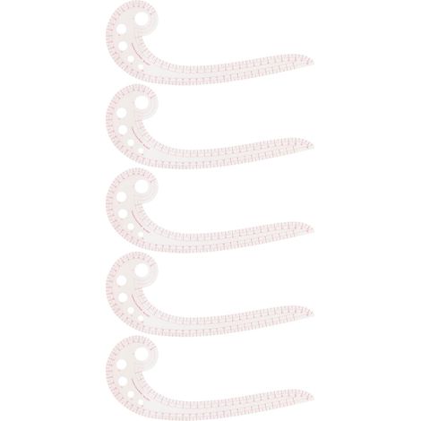 Lot de 5 Règles Courbes Transparentes en Forme de Virgule 3231, Gabarit de Couture DIY pour Patron, Outil de Mesure pour Tailleurs et Créateurs (1/5)