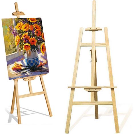 Chevalet d'artiste en bois avec cadre en A, chevalet de studio réglable de 1,5 m, support de peinture, toile portable pour croquis, mariage, exposition, facile