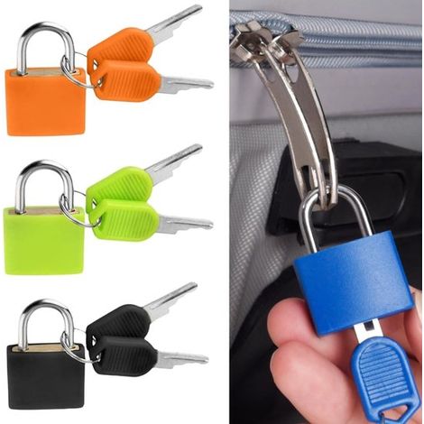 Cadenas à clé, lot de 4. Cadenas de valise à clé. Cadenas à combinaison. Cadenas de voyage. Cadenas pour valises. (1/5)