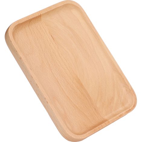 Plateau de service rectangulaire en bois pour repas, boissons, amuse-gueules, soucoupe, plat pour la maison et les restaurants (1/5)