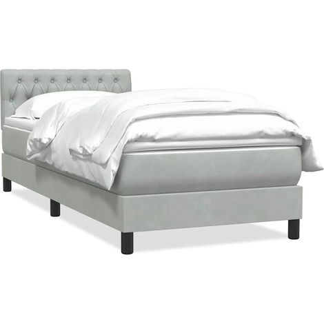 Maison Exclusive - Cama box spring con colchón terciopelo gris cl (1/5)