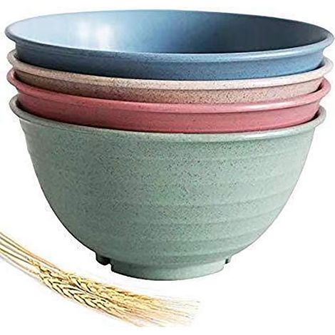 Bol - En Fibre De Paille - Micro-ondes Et Lave-vaisselle Acceptés - Pour Céréales Salades Fruits - Lot De 4