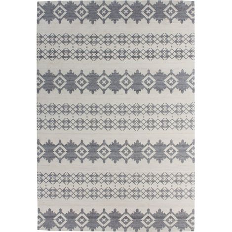 Tapis fait main mirage 410 gris ivoire - 80 x 150 cm