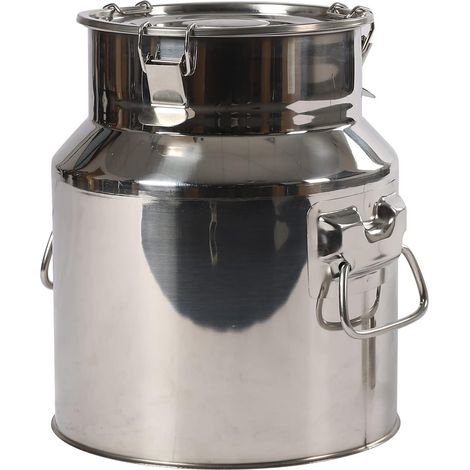 Milchkanne 14L Edelstahl Luftdichte Milchkanne mit Deckel Milchkannen mit Drei Verschlussclips und Silikondichtung zum Transportieren oder zur Aufbewahrung (14 L)